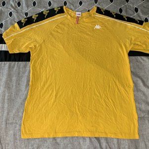KAPPA MEN'S CLASSIC TAPED T SHIRT YELLOW SIZE XL